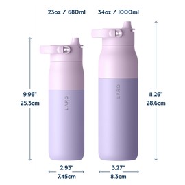 LARQ Swig Top 23oz - Insulated Stainless Steel Water Bottle With Built-In Silicone Handle | Thermos, BPA Free | Reusable Bottle for Sports, Gym, and Travel, Luberon Lavender