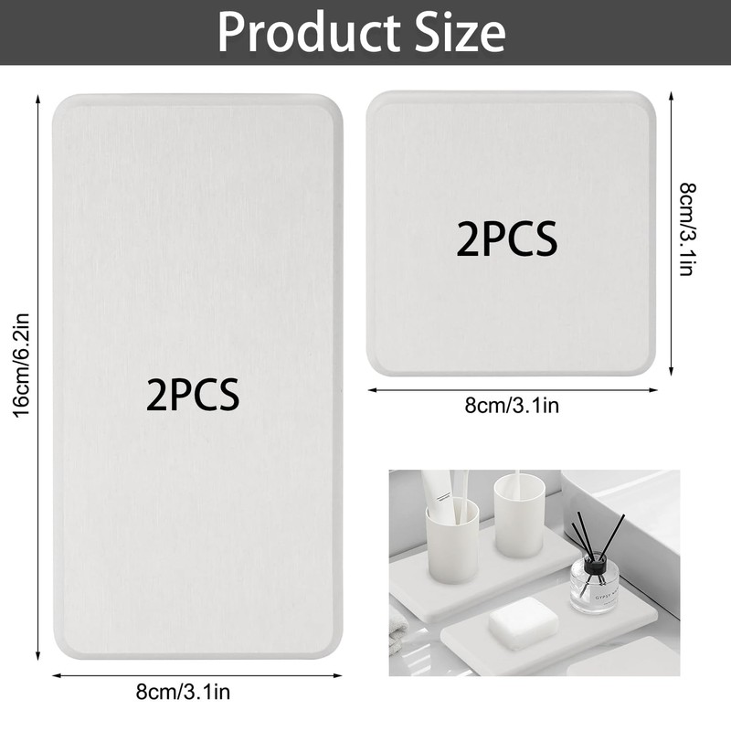Set of 4 Diatomite Coasters, Diatomite Absorbent Coasters, Diatomite Coasters,