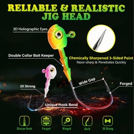 LUCKYFISHING Swimbait Jig Head 20Pcs Freshwater Saltwater Jig Heads for Bass Walleye Trout Fishing Gifts for Men 1/2oz(14g) Assorted Colors