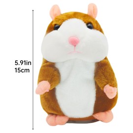 Talking Hamster Toy, Repeated Talking Plush Toy, Electronic Funny Kids Stuffed Toy, Suitable for Children Interaction, Early Education, Birthday Gift (Colour: Light Brown)