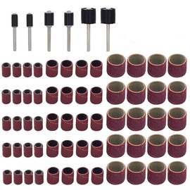 66 Piece Sanding Drum Set, Including 60 Pieces Drum Sanders, Nail Sanding Belt Sleeves and 6 Pieces Drum Mandrel for Rotary Tool - 1/2, 3/8 and 1/4 Inch
