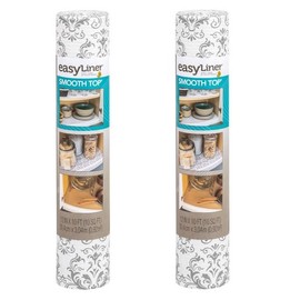 Duck Brand Smooth Top EasyLiner Shelf and Drawer Liner, Grey Damask, 12-inch x 10 Feet Roll, 2 Rolls