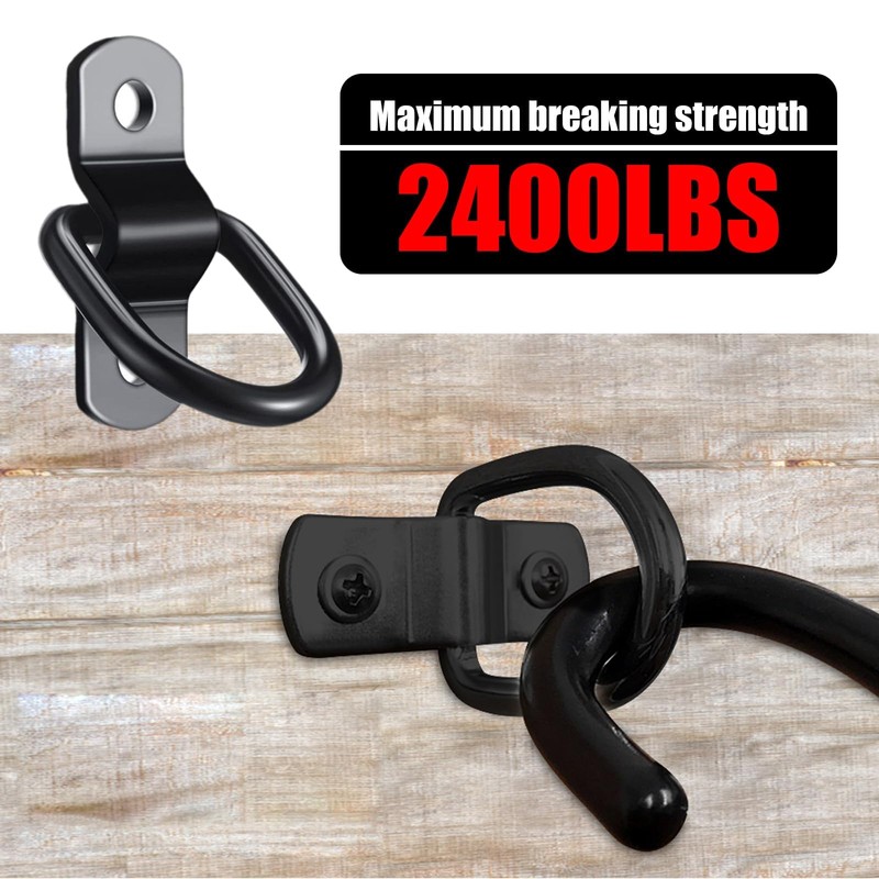 4 PCS Iron Galvanized D-Ring Pull Ring Hasp, D-Ring Fastening