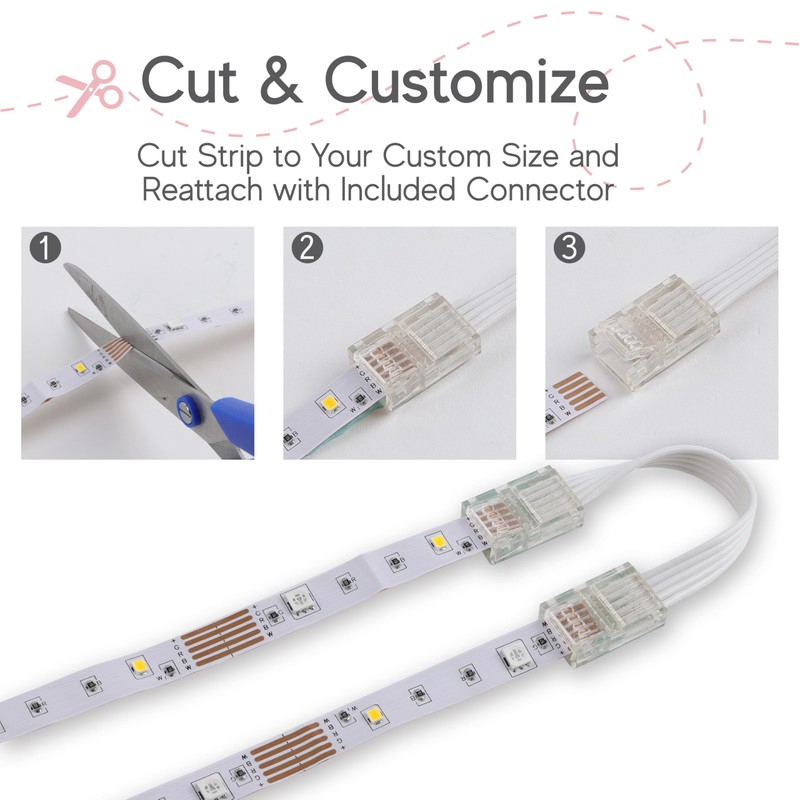 Xtreme Multicolored LED Strip Lights with Remote, 25 Foot RGBW