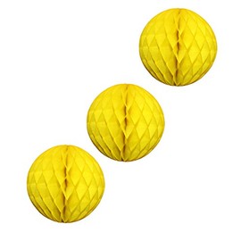 3-pack 5 Inch Honeycomb Tissue Paper Balls (Yellow)