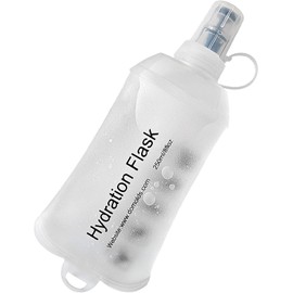 CLINTT - Botella blanda plegable de 250 ml, para correr, con plegado de TPU, libre de BPA, para paquete de hidratación, chaleco para correr, ciclismo, escalada, senderismo - 1 pieza, blanca