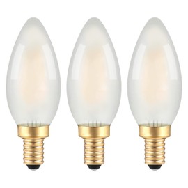 TOKCON Frosted E12 LED Candle Light Bulbs 25W Equivalent- 2W Dimmable Chandelier E12 LED Bulb- 2700K Soft Warm- B11 Antique Candelabra Lightbulbs for Bedroom Pandent, Piano Lamp, Wall Sconce- 3 Count