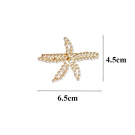 3Pcs Starfish Pearl Hair Clips Starfish Hair Barrettes Mermaid Hair Accessories for Women and Girls Birthday Party Supplies(Gold)