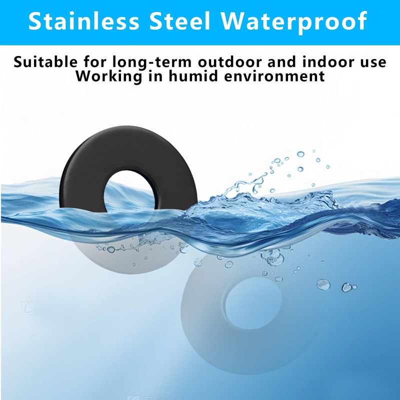 Pack of 50 Flat Washers M6, Black Washers Stainless Steel