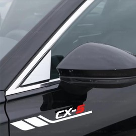 Body Sticker CX-5 Fender Universal Door Side Rear Glass Side Skirt Emblem Hides Scratches Enhances Appearance Cool Individual Decoration Waterproof Heat Resistant (Silver White)