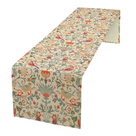 William Morris Table Runner, Strawberry Thief Table Runner for Dining Party Wedding Table Banquet Home Picnic 13x36in