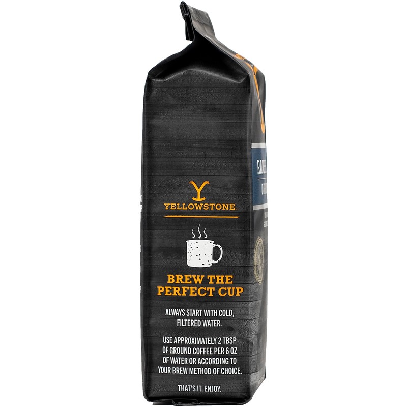 Yellowstone Ranch House Dark Roast Coffee,100% Arabica Ground Coffee, 12