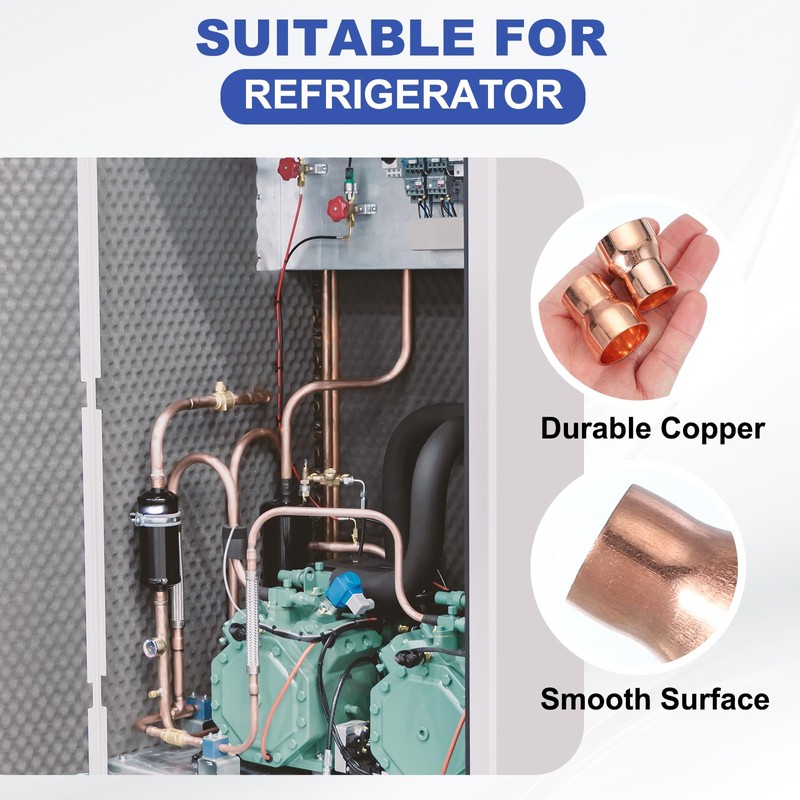 PATIKIL 銅製レデューサー 1"から3/4" ID 5個 銅製レデューサー カップリング 圧力継手 パイプ チューブ