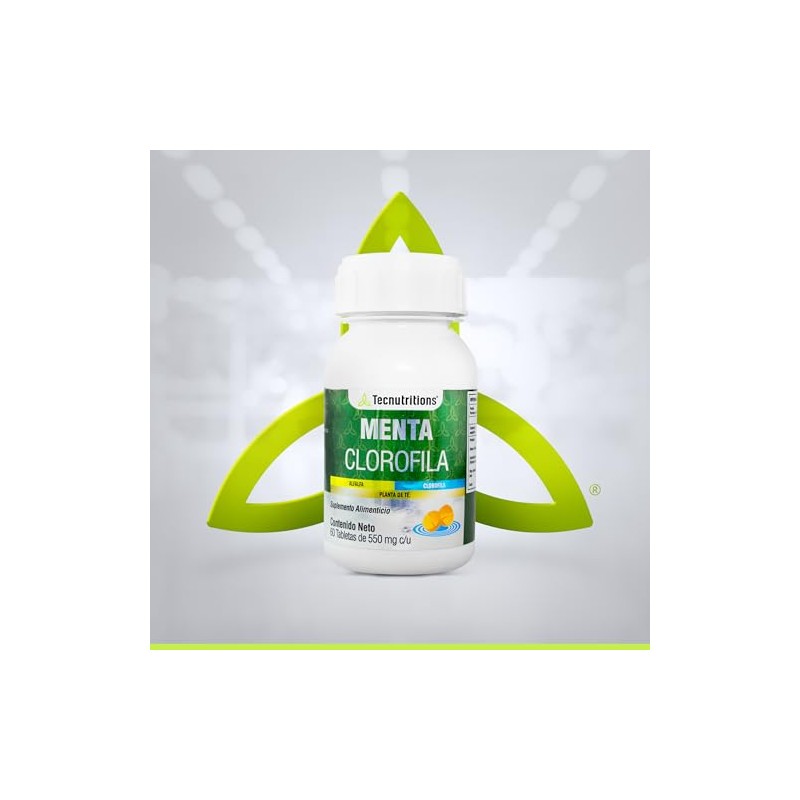 Menta Clorofila - suplemento alimenticio en Frasco de 60 tabletas.