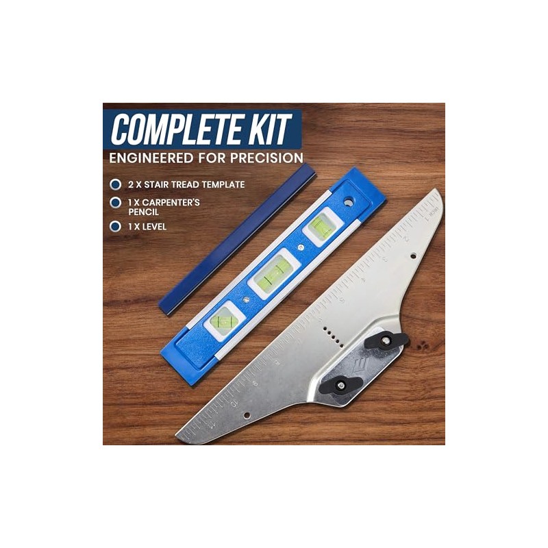 Staircision Stair Tread Template Tool - Stair Gauge Set with