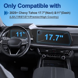 (2Pack) Coleya Anti-Glare Matte Chevy Tahoe 2025-2026 Screen Protector, for (17.7In Navi&11In Dash)(LS/LT/RST/Z71/Premier/High Country), 9H Tempered Glass 2025 Chevy Tahoe Accessories Anti-Fingerprint