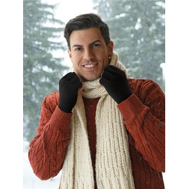 SATINIOR 4 Pairs Winter Warm Fingerless Gloves Half Finger Gloves Men's Thermal Gloves for Boys Men Teenagers 4 Colours