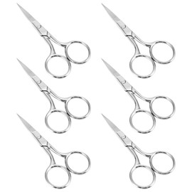 Minkissy 6pcs Set of Small Stainless Steel Scissors Perfect for Eyebrow Trimming Facial Hair Nose Hair Travel Home Use