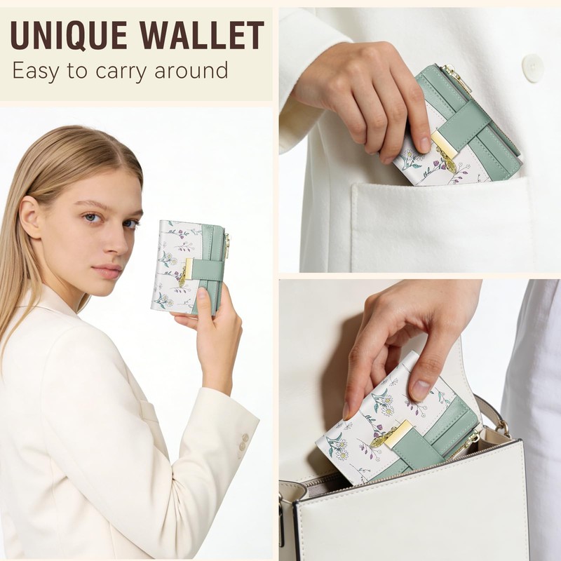 Wallets for Women- RFID Blocking- Soft PU Leather Bifold Coin