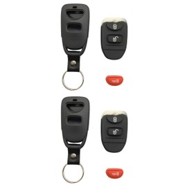 HERKIOCIO Remote Car Key Fob Cover Case Replacement fit for Hyundai Accent Elantra Sonata Tucson Kia Rio Sorento Soul Spectra Sportage Tucson Forte Optima Keyless Entry Key Fob Shell (3 Button 2 Pcs)