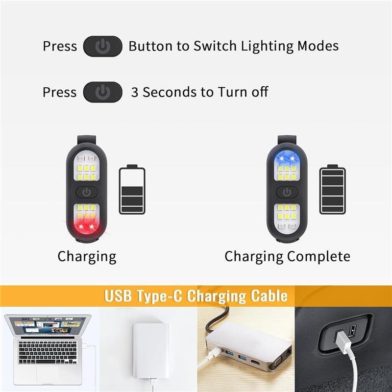 Clip on Flashlight, Running Light for Runners Rechargeable Safety Lights