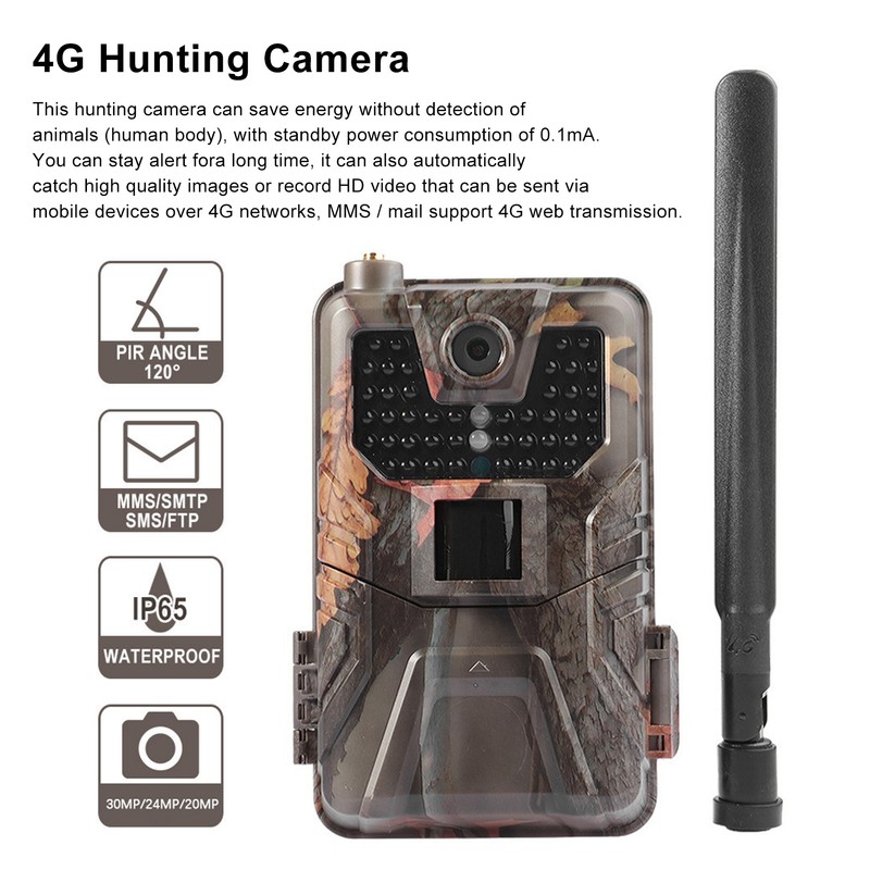 4K HD 30MP Outdoor Hunting Infrared Camera Waterproof 4G Trail