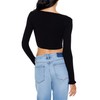 Forever 21 Women's Cropped Tulip-Hem Sweater-Knit Top Black