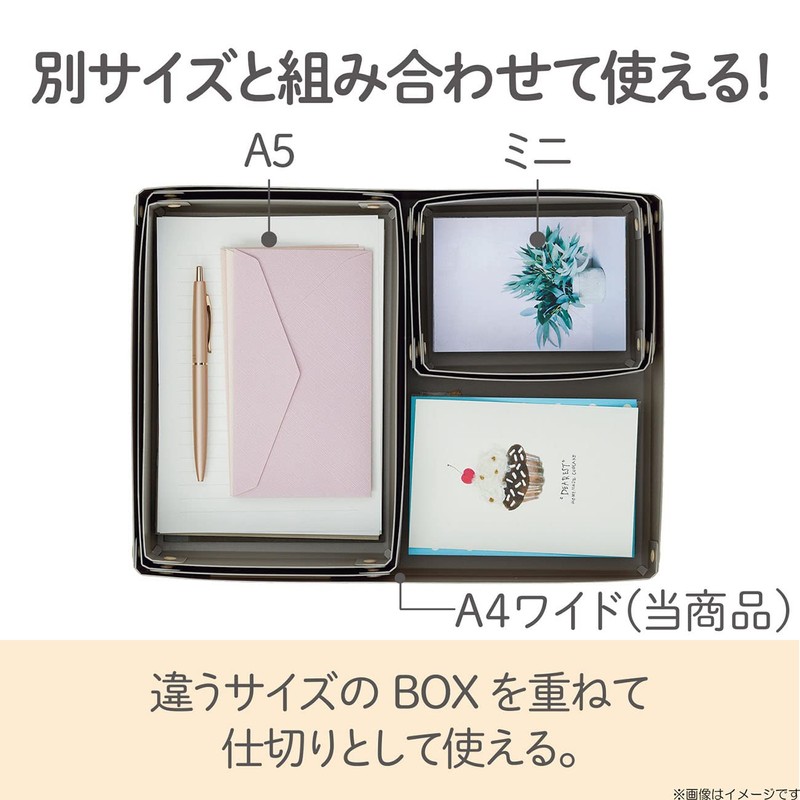 Lihit Lab Roomy Desk Tray A4 Wide Gray A793-27