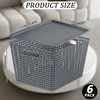 Tyminin 6 Pack Plastic Storage Bins with Lids, Stackable Storage
