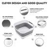 Collapsible Dish Basin 2.4Gal/9L, Foldable Sink with Drain Plug &