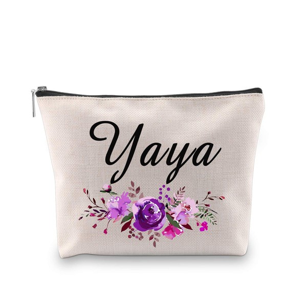 Yaya Gift Yaya Makeup Bag Travel Toiletry Bag Grandma Birthday Gift Mother's Day Gift for Yaya (Yaya Bag EU)