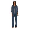 R&M Richards Womens Elegant Metallic Rib Knit Twinset Pant Suit
