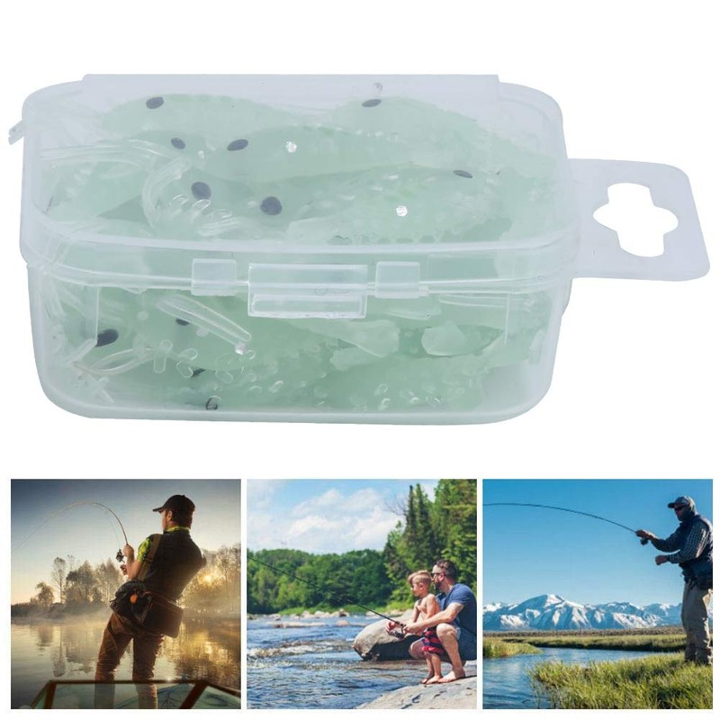 Fishing Soft Bait, Shrimp Bait, Pack of 50, Luminous Fish