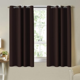 Turquoize Brown Thermal Insulated Blackout Curtains - 63 Inch Length Grommet Top, 2 Panels Set, Room Darkening for Bedroom & Living Room, 52 x 63 Inches