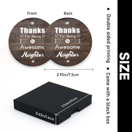 Neighbor Christmas Ornament Friendship Gift for Neighbors Ceramic Christmas Ornaments Round Ceramic Ornament 2.95in with Gift Box - Thanks for Being an Awesome Neighbor