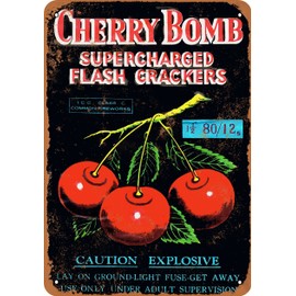 RetroRust 7 x 10 METAL SIGN - Cherry Bomb Supercharged Firecrackers - Vintage Rusty Look