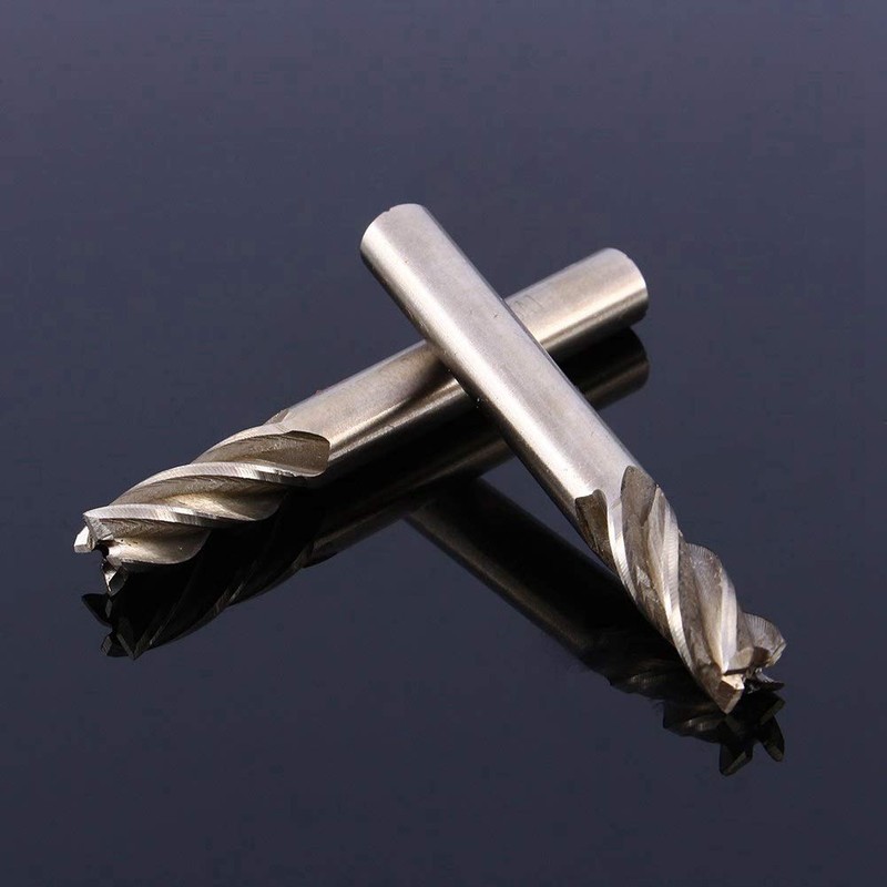 End Mill Bit, 8mm HSS CNC Carbide Straight Shank 4