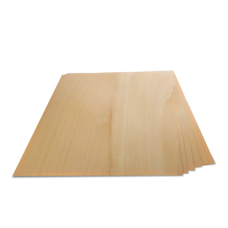 WoodPress® Real Beech Wood Veneer - Pack of 6 Sheets