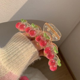 Sweet Cherry Hair Claw Clips For Thin Thick Hair, Women Girls Elegant Cute Cherry Hair Crab Clip Ponytail Holder Hair Accessories