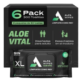 Toallitas Humedas Aloe Vital Alfa Wipes 6 Pack (300 Toalli)