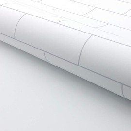 RoyalWallSkins Self-Adhesive White Brick Wall Tiles Wallpaper for Living Room Bedroom Kids Room Self Adhesive Peel & Stick Faux Bricks Wallpaper (BPSH00561: 19.6" x 118")