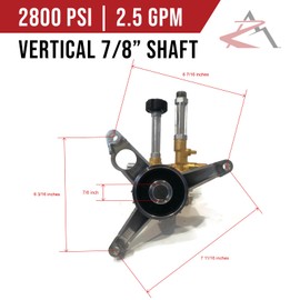 The ROP Shop OEM AR 7/8" Shaft Gas Pressure Washer Pump for Briggs & Stratton 020662-1, 020684-0