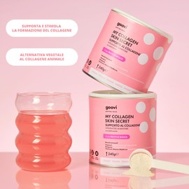 Goovi, My Collagen Skin Secret, Integratore Alimentare per Stimolare la Formazione del Collagene, con Vitamina C, Melograno, Niacina e Riboflavina, Polvere Solubile al Gusto Frutti di Bosco, 240 g
