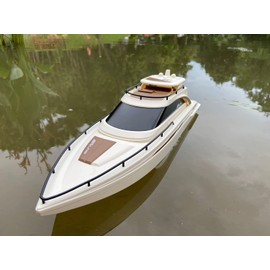 SOWOFA H139 Remote Control Boat Model Simulation Yacht Boat Model Lakeside Indoor and Outdoor Water Entertainment Toys 15Km/h Cruise Ship Model（Dual Battery Version）