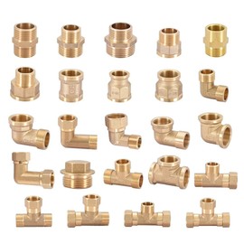 TopHomer 2Pcs Hex Reducing Nipple, DN20 3/4" Male Thread Pipe Brass Fitting External Hex Nipple Quick Adapter, 3/4" Male & Female Thread Middle Union Tee