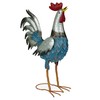 Alpine Corporation 23" Tall Outdoor Metal Silver Tail Rooster Statue
