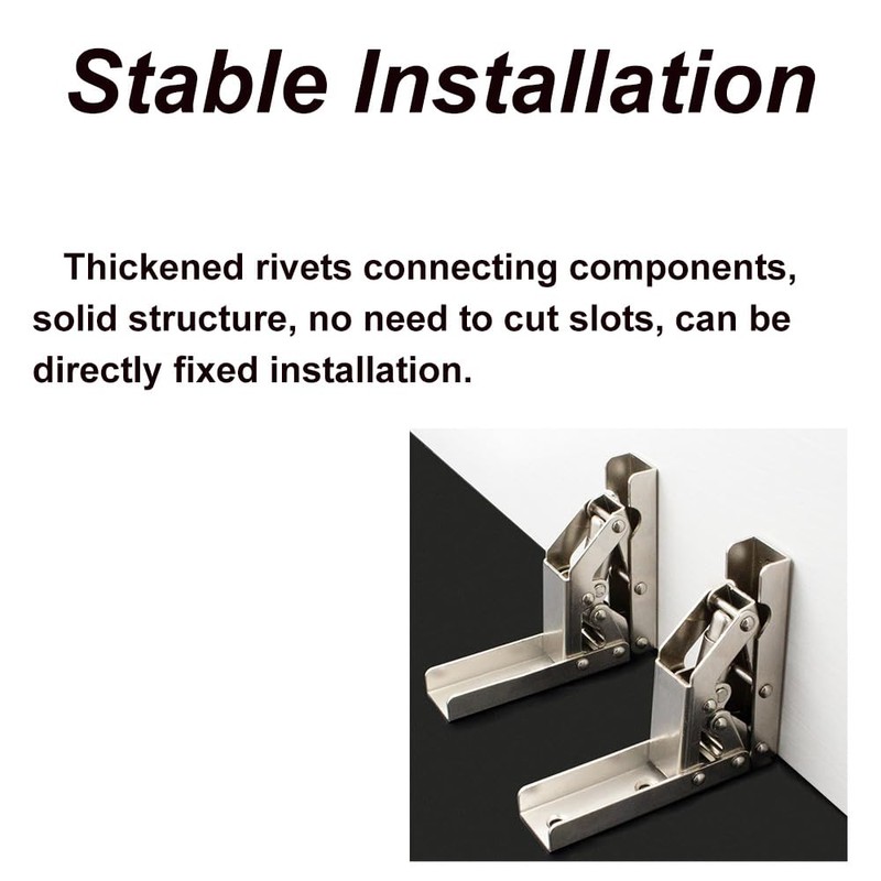 4 x Folding Shelf Hinge, Hidden Bracket for Folding Hinge,