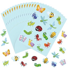 15 Pcs Cute Spring Insect Stickers, Waterproof and Reusable Butterfly, Bee, Snail Bug Stickers for Kids, School Family Reward Birthday Party Favors Notebook Laptop Invitations Envelope Decor
