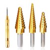 Step Drill Bits Set Titanium Coated 3 PCS HSS 28