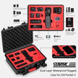 STARTRC OSMO Pocket 3 Hard Case, Multifunctional Portable Waterproof Hard Case for DJI OSMO Pocket 3 Creator Combo Camera Accessories